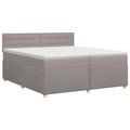 vidaXL Posteľ boxspring s matracom Sivohnedá 200 x 200 cm Látka