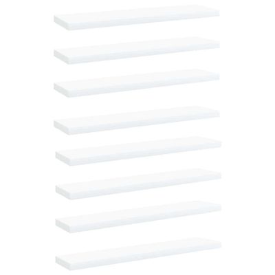 vidaXL Prídavné police 8 ks, biele 40x10x1,5 cm, kompozitné drevo