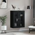 vidaXL Nástenná skrinka čierna 69,5x34x90 cm kompozitné drevo