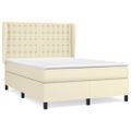 vidaXL Boxspring posteľ s matracom krémová 140x190 cm umelá koža