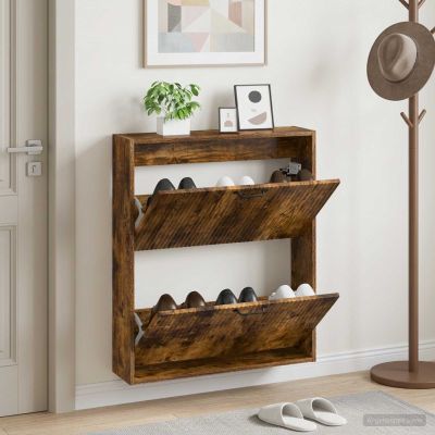 vidaXL Nástenný botník HOORN 71 x 17 x 86 cm Kompozitné drevo