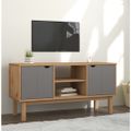 vidaXL TV skrinka OTTA, hnedo sivá 113,5x43x57 cm, borovicový masív