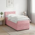 vidaXL Posteľ boxspring s matracom Ružová 100 x 200 cm Zamat