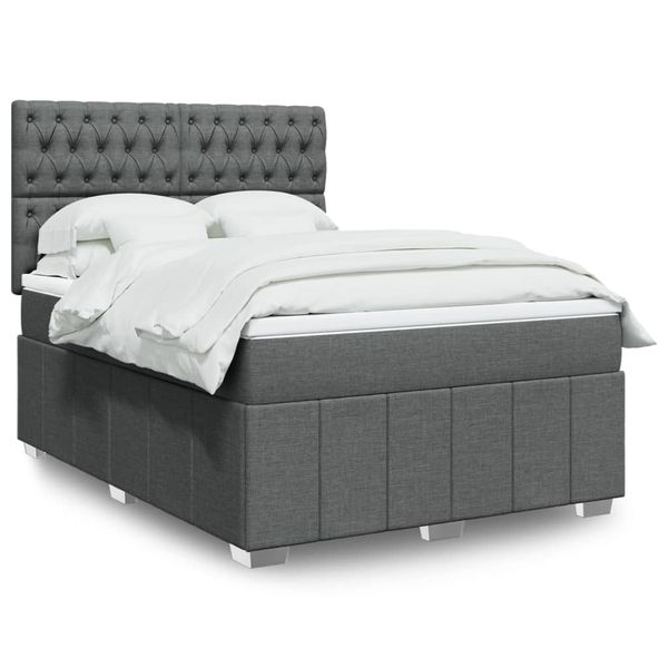 vidaXL Boxspring posteľ s matracom tmavosivá 160x200 cm látka