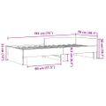 vidaXL Posteľný rám sivý dub sonoma 75x190 cm kompozitné drevo
