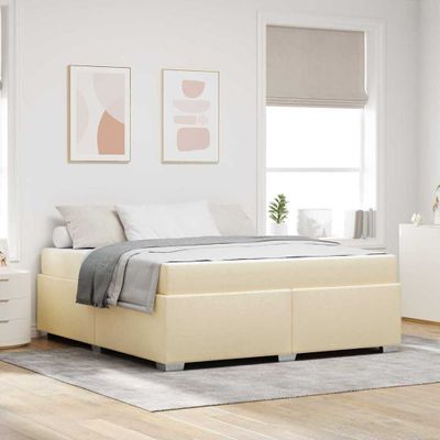 vidaXL Rám postele s matracmi Krémová 180 x 200 cm látka