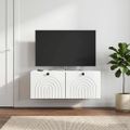 vidaXL Nástenná TV skrinka Biela s vysokým leskom 78,5 x 41 x 30 cm