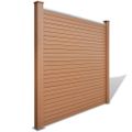 vidaXL Záhradný plot, 3 štvorcové + 1 šikmý panel, WPC 679 cm, hnedý