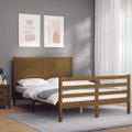 vidaXL Posteľný rám s čelom medovohnedý 140x200 cm masívne drevo