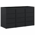 vidaXL Úložisko na 3 koše Wheelie Čierna 204 x 77,5 x 121,5 cm