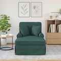 vidaXL Pufa s sukňou 3 ks Tmavozelená látka 91 x 157 x 91 cm