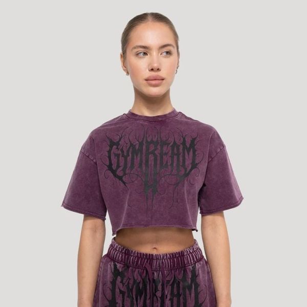 Dámske cropped tričko Abyss Raisin - GymBeam, veľkosť XL