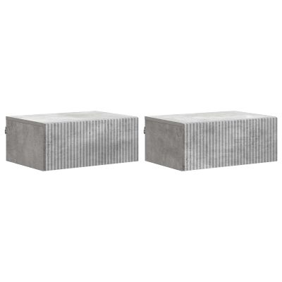 vidaXL Nástenná nočná skrinka 2 pcs Betónovo sivá 49 x 34,5 x 20 cm