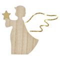 LED dekorácia drevená – anjel, 13 cm, 2x AAA, vnútorne, teplá biela, časovač