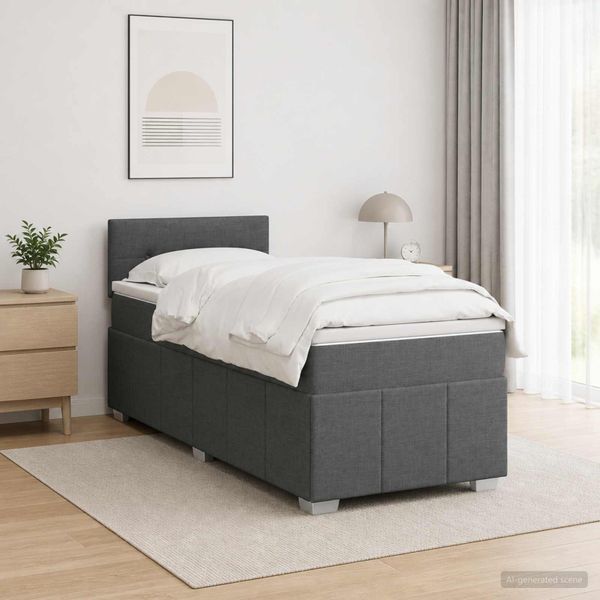 vidaXL Posteľ boxspring s matracom Tmavosivá 80 x 200 cm Látka