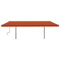 vidaXL Automatická markíza, LED a senzor vetra 6x3,5 m, oranžová/hnedá