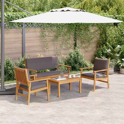 vidaXL Súprava záhradných pohoviek 4 pcs Hnedá 120 x 65,5 x 79 cm