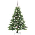 vidaXL Umelý vianočný stromček s 150 LED-i Zelená 120 cm PE a PVC