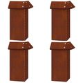 vidaXL Slimáková ohrada 4 ks 13,5 x 13,5 x 25 cm Hrdzavý