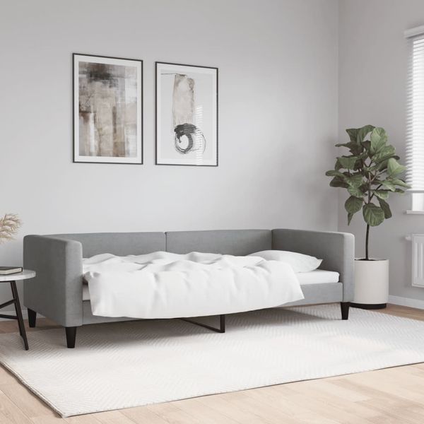 vidaXL Posteľný rám bledosivý 90x200 cm látka