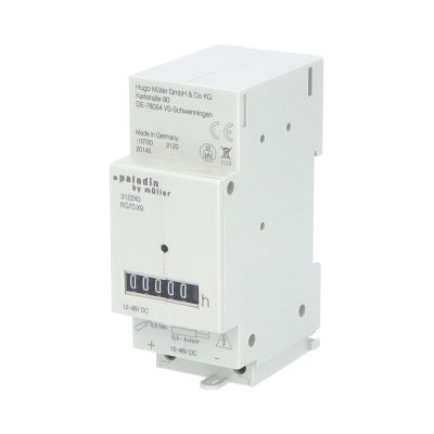 Počítadlo prevádzkových hodín PALADIN 312270 (BG 70.29), 12-48V DC, 2mod., sivé, na DIN lištu