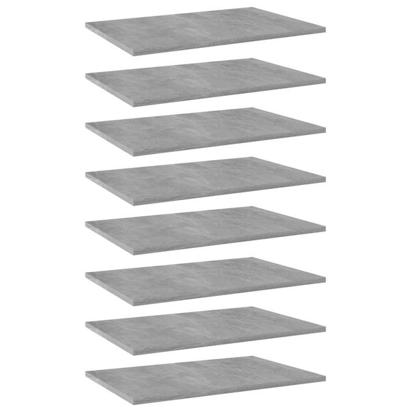 vidaXL Prídavné police 8 ks, betónovo sivé 60x40x1,5 cm, drevotrieska