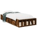 vidaXL Posteľný rám dymový dub 75x190 cm kompozitné drevo