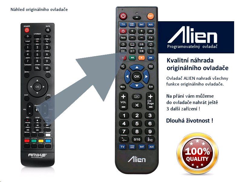 Dálkový ovladač ALIEN AMIKO NEO COMBO SE