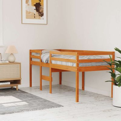 vidaXL Vysoká posteľ vosková hnedá 80x200 cm borovicový masív