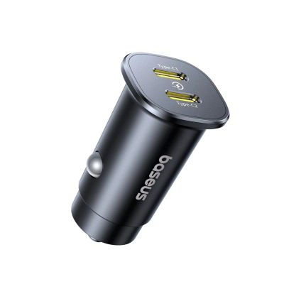 Baseus GoTrip Nabíjačka do Autá 2x USB-C 30W Cosmic Black