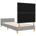 vidaXL Rám postele s čelnou doskou Svetlosivá 80 x 200 cm látka