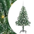 vidaXL Umelý vianočný stromček, snehom obalený, s LED svetlom 150 cm