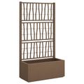 vidaXL Záhradný kvetináč s trellis Hnedá 80 x 36 x 140 cm PP