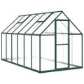 vidaXL Skleník so základovým rámom zelený 334x169x195 cm hliník