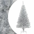 vidaXL Umelý vianočný stromček so stojanom, strieborný 120 cm, PET