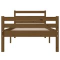 vidaXL Posteľný rám medový drevený masív 75x190cm malé jednolôžko