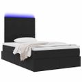 vidaXL LED úložná posteľ s matracom Čierna 120 x 200 cm Zamat