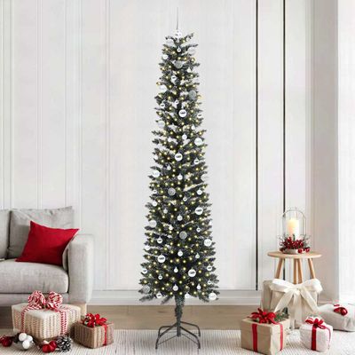 vidaXL Umelý vianočný stromček Zelená 240 cm PVC, plast a oceľ
