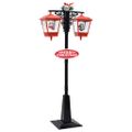 vidaXL Vianočná pouličná lampa so Santom čierno-červená 81x40x188 cm PVC