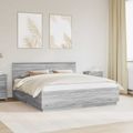 vidaXL Rám postele Sivá sonoma 200 x 200 cm Kompozitné drevo