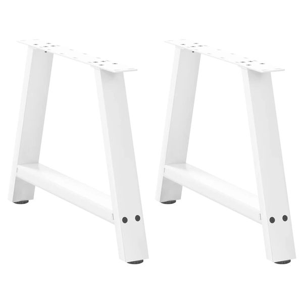 vidaXL Nohy konferenčného stolíka v tvare A, 2 ks, biele, 70 x (42-43) cm, oceľové