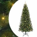 vidaXL Umelý vianočný stromček s 300 LED-i Zelená 240 cm PE a PVC
