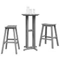 vidaXL Záhradný bar set 3 ks Svetlosivá HDPE