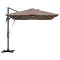 vidaXL Slnečník 351 x 250 x 253 cm Polyester a hliník Sivohnedá