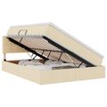 vidaXL Postel s úložným prostorem a matrací Krémová 140 x 190 cm Zamat
