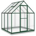 vidaXL Skleník so základovým rámom zelený 169x169x202 cm hliník