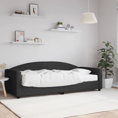 vidaXL Denná posteľ s matracom čierna 90x200 cm látka