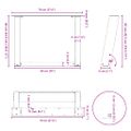 vidaXL Nohy konferenčného stolíka v tvare U, 2 ks, antracitové, 70 x (42-43) cm, oceľ