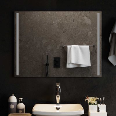 vidaXL Zrkadlo do kúpeľne s LED Priehľadná 80 x 60 cm tvrdené sklo