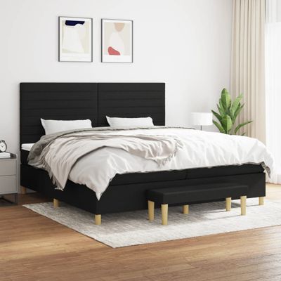 vidaXL Boxspring posteľ s matracom čierna 200x200 cm látka